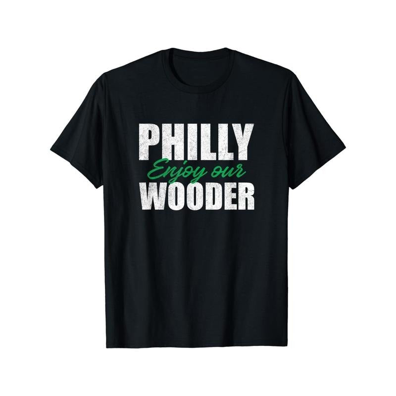Funny Philly enjoy our stylish wooden flat digital printed men's T-shirts for comfortable casual wear, trendy design, and...