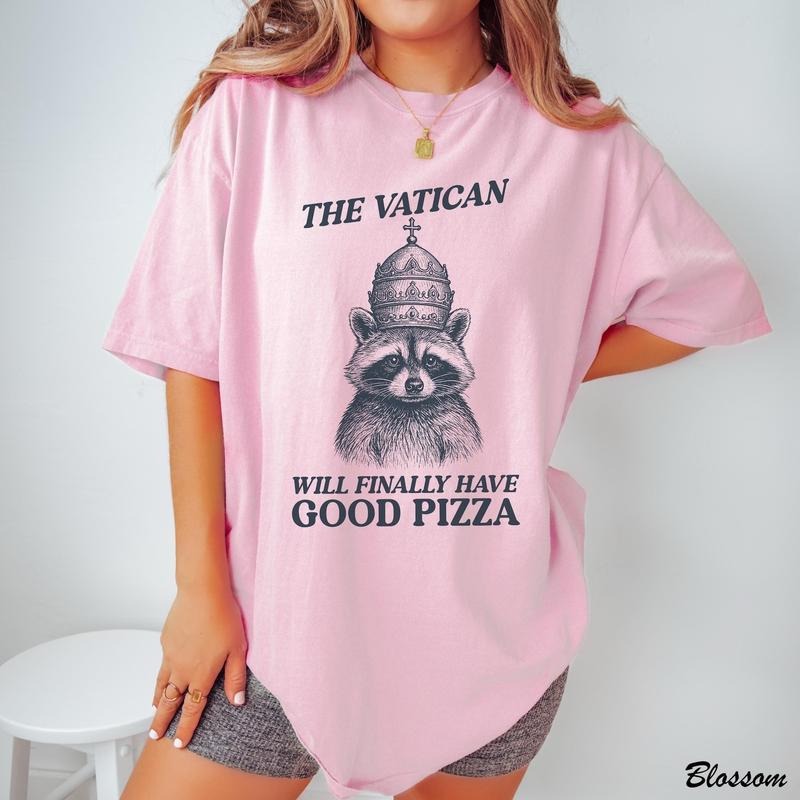 Funny Pope Leo XIV Shirt, Feral Raccoon Meme Apparel, Chicago Pope Tee, American Pope Tshirt, Funny Christian Gifts...