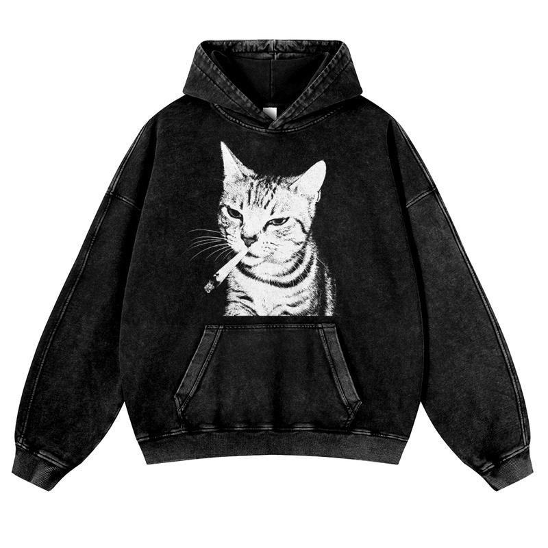 Funny Printed Design Graphic washed Hoodies Fall Outfits Outfits Men 380g Hoodies Men Vacation Outfits Sweater...