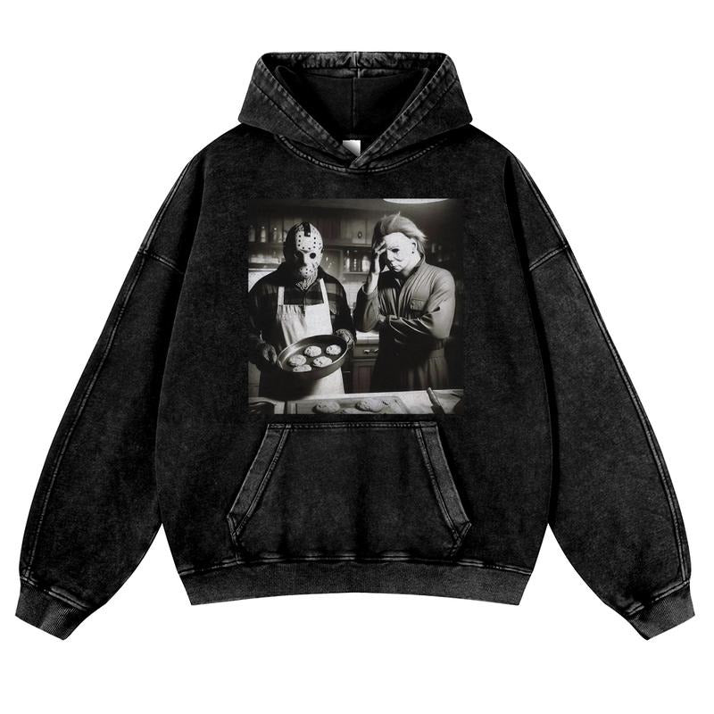 Funny Printed Design Graphic washed Hoodies Fall Outfits Outfits Men 380g Hoodies Men Vacation Outfits Sweater...