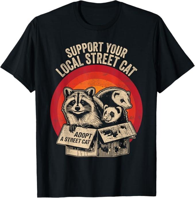Funny Raccoon Shirt, Emotional Support Raccoon Summer Opossum Vintage Meme Lover Funny T-Shirt For Men