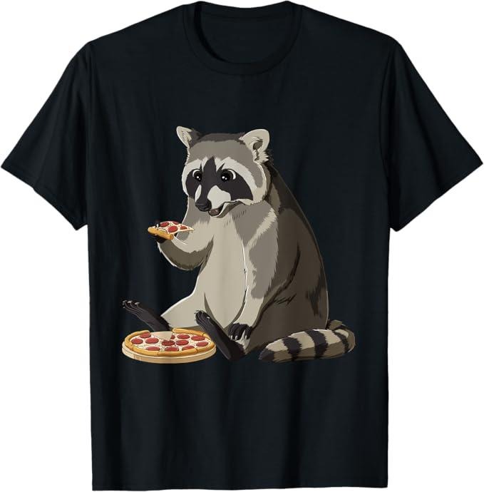 Funny Raccoon Shirt, Funny Pizza Lover Foodie Raccoon T-Shirt For Men