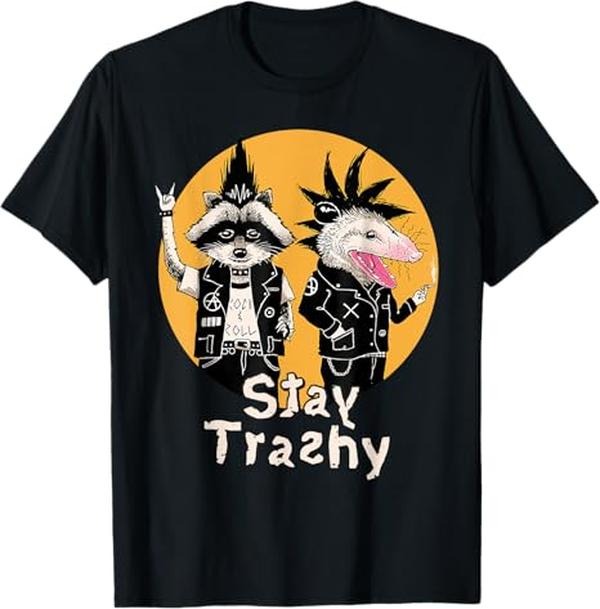 Funny Raccoon Shirt, Funny Team Trash Stay Trashy Raccoons Opossums Squad Retro Funny T-Shirt For Men