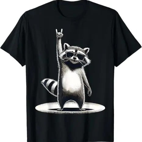 Funny Raccoon Shirt, Retro Raccoon Rock Music Funny Raccoon T-Shirt For Men