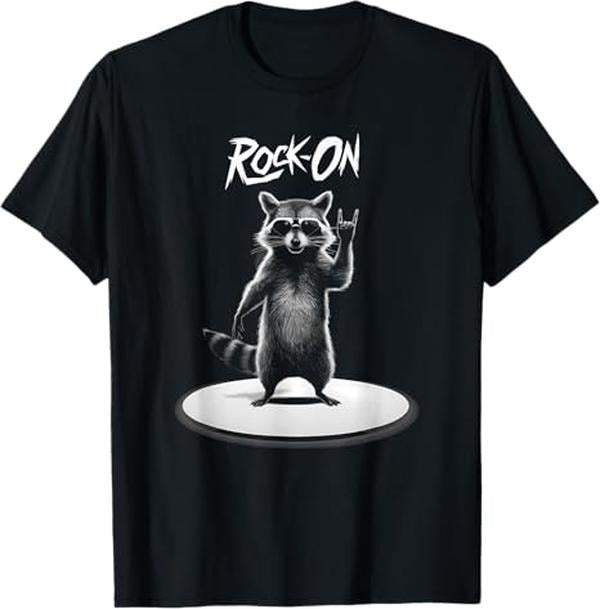 Funny Raccoon Shirt, Retro Raccoon Rock Music Funny Raccoon T-Shirt For Men