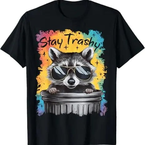 Funny Raccoon Shirt, Stay Trashy Funny Raccoon Trash tie dye T-Shirt For Men