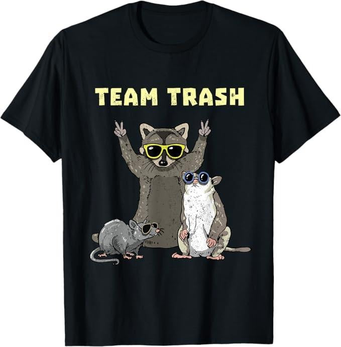 Funny Raccoon Shirt, Team Trash Opossum Raccoon Rat, Funny Animals Garbage Gang Funny T-Shirt For Men