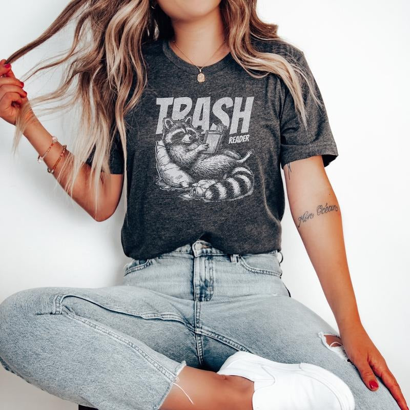 Funny Raccoon Trash Reader Shirt Smut Book Spicy Bookish Romance Bookworm Book Lover Her Smutty T-Shirts, Hoodie, Sweatshirt