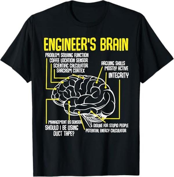 Funny Sarcastic Engineering Gift Shirt, Engineer's Brain Engineering T-Shirt