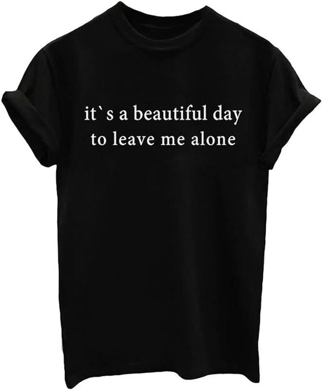 Funny Sarcastic Shirts For Women, Letter Print Short Sleeve O Neck Women T Shirt Top Womenswear Casual Cotton Hoodie,...
