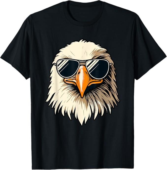 Funny Shirts for Men, Bald Eagle in Sunglasses Men Women Funny Eagle T-Shirt - Menswear Hoodie, Sweatshirt | HypeCrazeTee.com