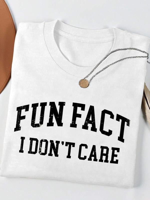 Funny Slogan T-Shirt for Women, Casual Loose-Fit Summer Fashion Tee, Moderate Fabric, Letter Pattern, Perfect for Daily...