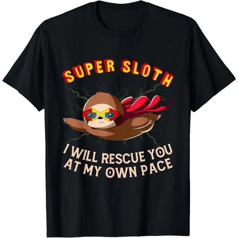 Funny Sloth Superhero Super Sloth Hero Gift T-Shirt Made in USA Hoodie, Sweatshirt | HypeCrazeTee.com