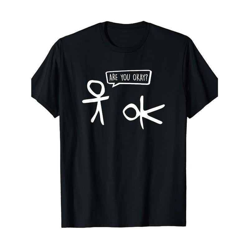 Funny Stick Man, are you okay? Cartoon friendly help support T-shirt, men's t-shirt Made in USA Hoodie, Sweatshirt