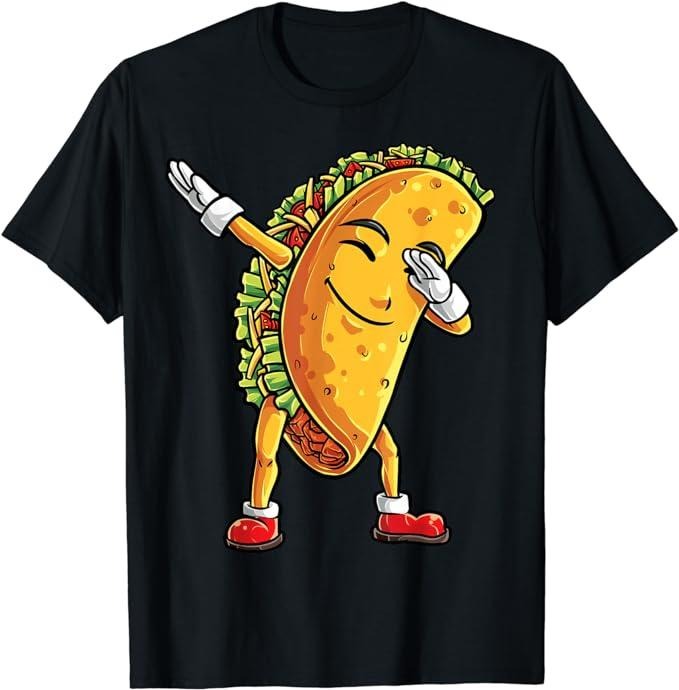 Funny Taco Shirts, Gifts For Mexican Food Lovers, Dabbing Taco Cinco de Mayo Funny Boys Men Mexican Food Dab T-Shirt...