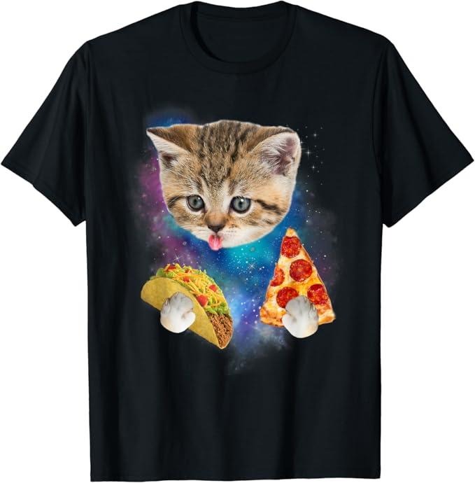 Funny Taco Shirts, Gifts For Mexican Food Lovers, Funny Galaxy Cat Shirt  Space Cat Eat Pizza and Taco T-Shirt Menswear...
