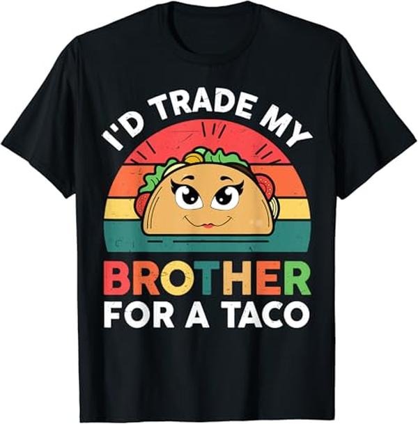 Funny Taco Shirts, Gifts For Mexican Food Lovers, Funny Trade Brother Taco Shirt Mexican Tuesday Twosday T-Shirt Menswear...