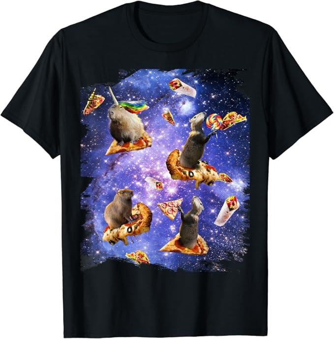 Funny Taco Shirts Mexican Food Lovers Space Capybara Pizza Taco Galaxy Capybaras Funny Menswear Top Casual Classic T-Shirts, Hoodie, Sweatshirt