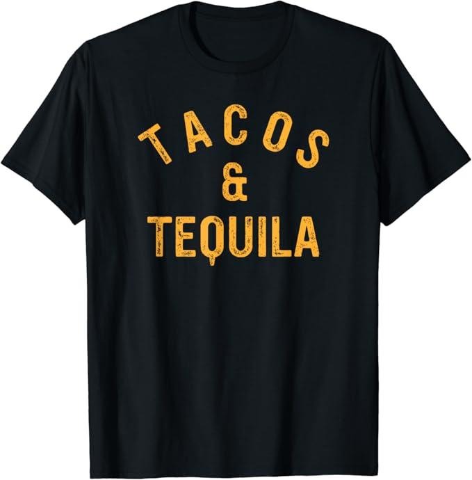 Funny Taco Shirts, Gifts For Mexican Food Lovers, Tacos & Tequila Funny Taco Lover Saying Slogan T-Shirt Menswear Top...