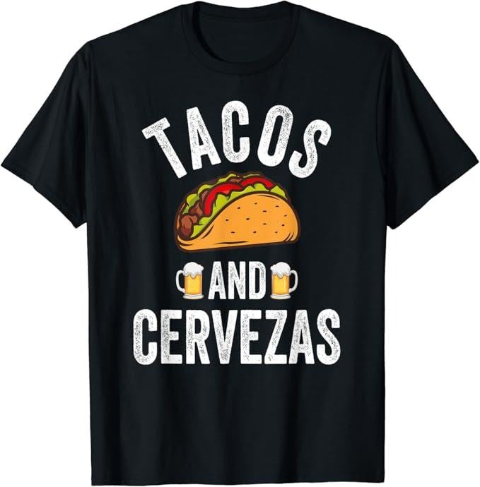Funny Taco Shirts, Gifts For Mexican Food Lovers, Tacos And Cervezas Shirt Funny Cinco De Mayo Mexican Party T-Shirt...