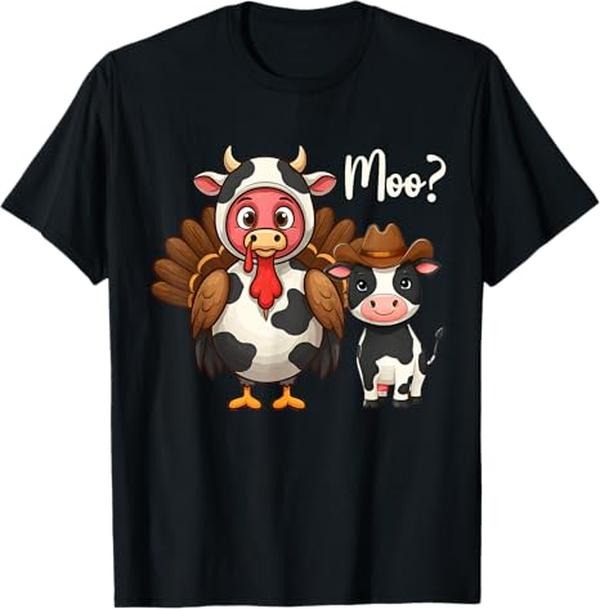 Funny Thanksgiving Shirts, Turkey Moo Funny Thanksgiving Costume T-Shirt - Menswear Top Hoodie, Sweatshirt | HypeCrazeTee.com