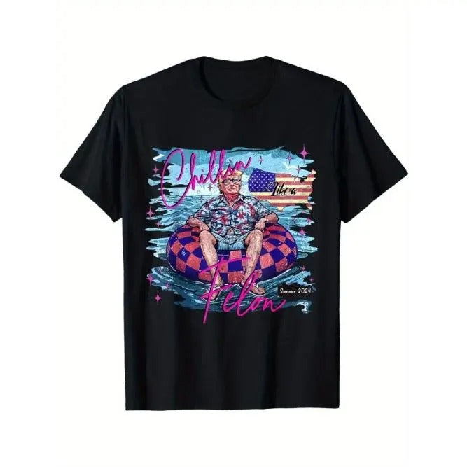 Funny Trump trend cotton top Short sleeve, street style short sleeve T-shirt, comfortable fit men's T-shirt, round neck...