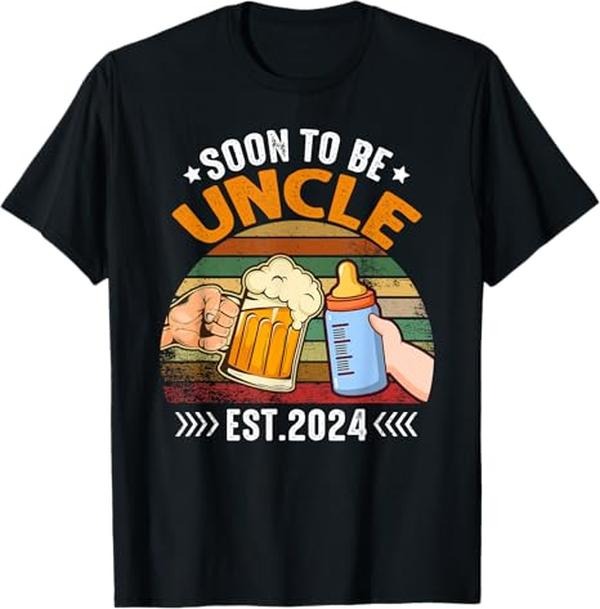Funny Uncle Shirts, Gifts For Uncle, Soon To Be Uncle Again 2024 Funny Dad T-Shirt