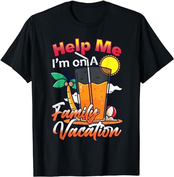 Funny Vacation Shirt, Funny Help Me I'm On A Family Vacation T-Shirt Menswear Casual Cotton Hoodie, Sweatshirt