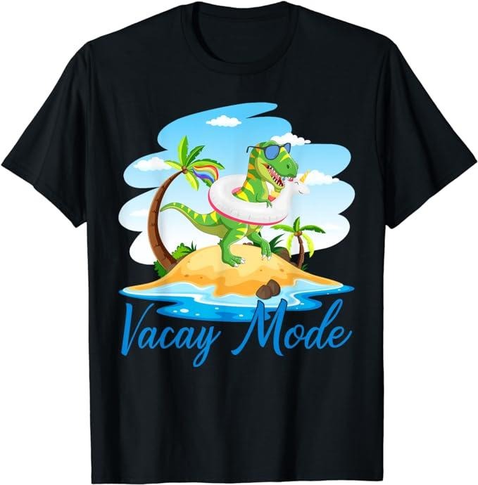 Funny Vacation Shirt, Vacay Mode Cute Dinosaur T Rex Funny Beach Family Vacation T-Shirt Menswear Casual Cotton Hoodie,...