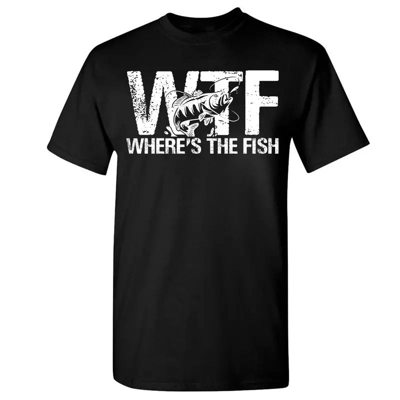 Funny WTF Where Is The Fish Fishing Fishermen Vintage Shirt Classic Cotton Hoodie, Sweatshirt | HypeCrazeTee.com
