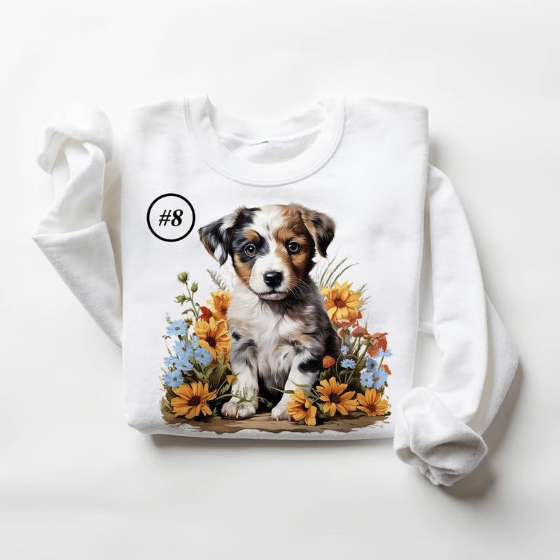 Funny Watercolor Flowers Dogs 4th July Tropical Dog Summer Cute Hunting Season Cotton Womenswear T-Shirts, Hoodie, Sweatshirt