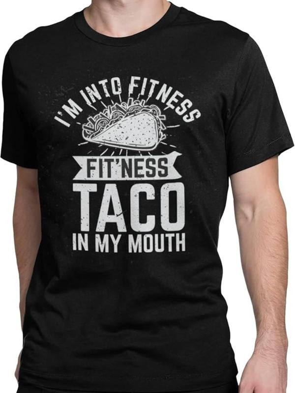 Funny Work Shirts I'M Fitness Taco My Mouth Funny Sarcastic Gym Humor Short Sleeve Menswear Casual Cotton T-Shirts, Hoodie, Sweatshirt