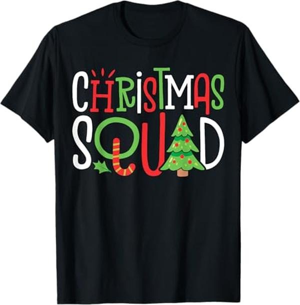 Funny Xmas Men Women Family T-Shirt, Christmas Squad Funny Xmas Tree Family Matching Pajamas T-Shirt