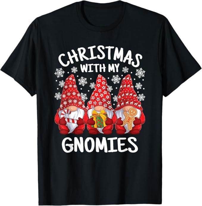 Funny Xmas Men Women Family T-Shirt, Funny Christmas With My Gnomies Xmas Gnome Family Gnomes T-Shirt