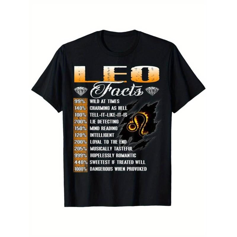 [Funny Zodiac] LEO Facts Funny Zodiac Sign T-Shirt | 100% Cotton | Unisex, S-XXXL | Perfect Gift for Men & Women | Casual...