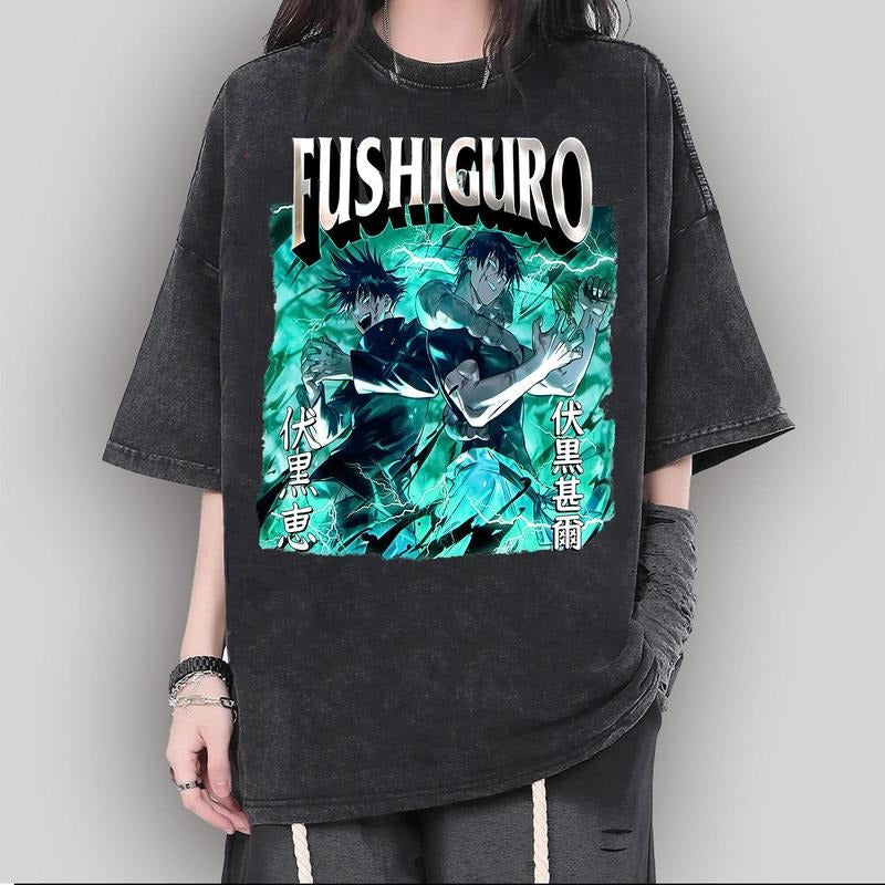 Fushiguro Shirt, Anime Lover Shirt, Anime JJK, Anime Manga Shirt, Izuku Anime Gift Men and Women T-shirt Casual Cotton...