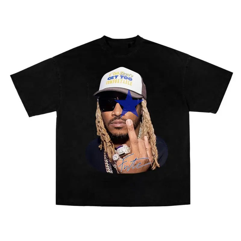 Futureee Blue Star Signature Big Face Rap T-Shirt Hoodie, Sweatshirt | HypeCrazeTee.com