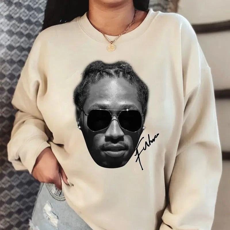 Futureee Sweatshirt - Bold Big Face Graphic Rap Design T-Shirts, Hoodie | HypeCrazeTee.com