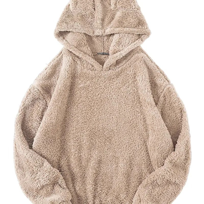 Fuzzy Long Sleeve Pullovers Hoodie Cute Teddy Bear Hooded Sweatshirt T-Shirts | HypeCrazeTee.com