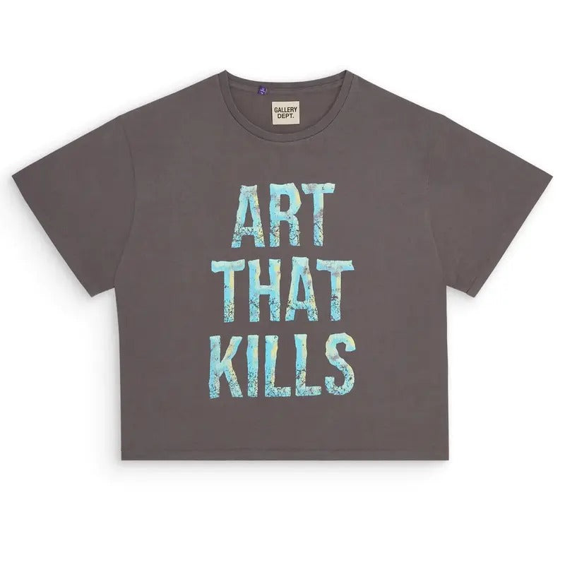 GALLERY DEPT BROKEN ATK TEE distressed washed vintage VINTAGE flowing gold letter print t-shirt Hoodie, Sweatshirt