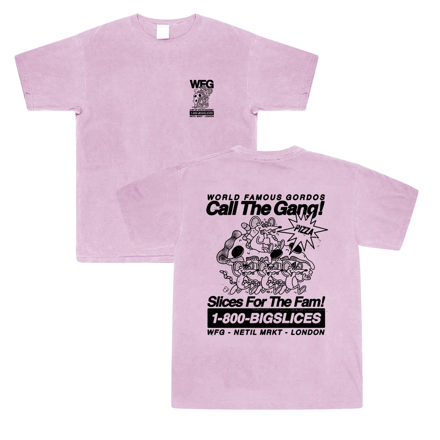 World Famous Gordos 'Call The Gang' Vintage Washed Tee - Pink