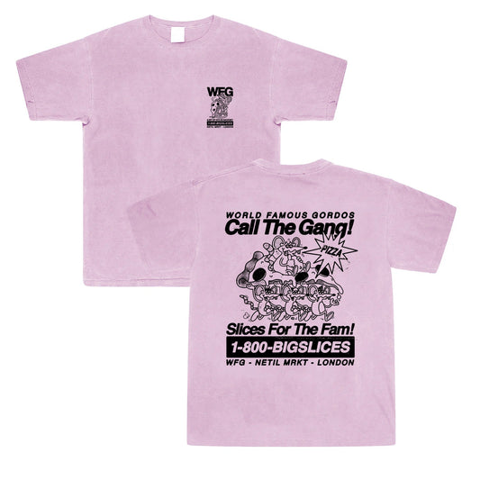 World Famous Gordos 'Call The Gang' Vintage Washed Tee - Pink