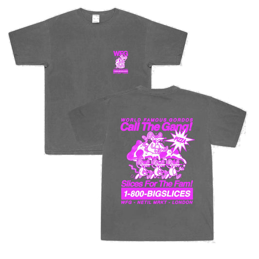 World Famous Gordos 'Call The Gang' Vintage Washed Tee - Black