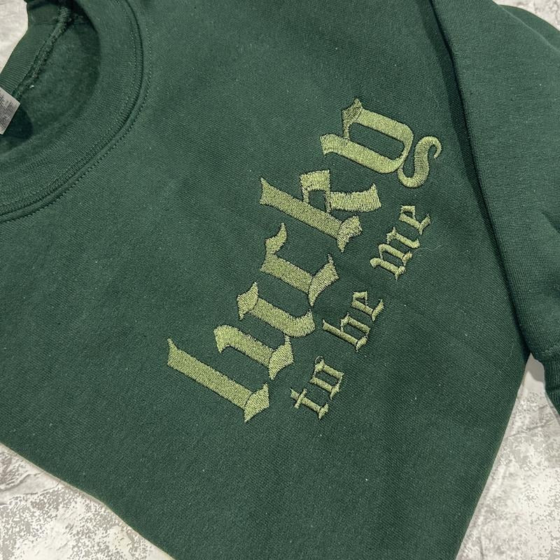 GREEN Lucky To BE ME Embroidered Crewneck Unisex Sweatshirt Casual Clothing T-Shirts, Hoodie | HypeCrazeTee.com