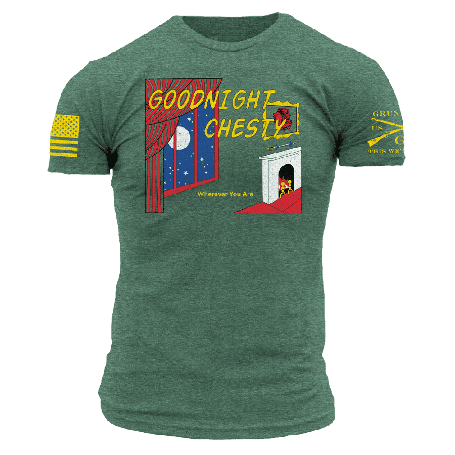 Goodnight Chesty T-Shirt - Heather Forest Green