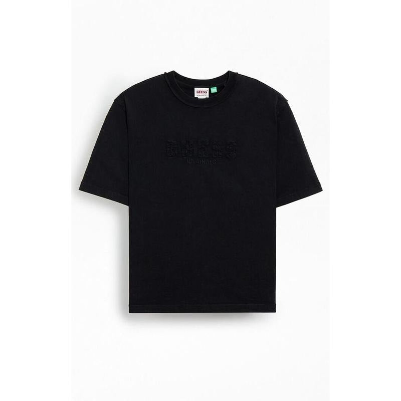 GUESS Originals Men's Black Applique Boxy T-Shirt Hoodie, Sweatshirt | HypeCrazeTee.com
