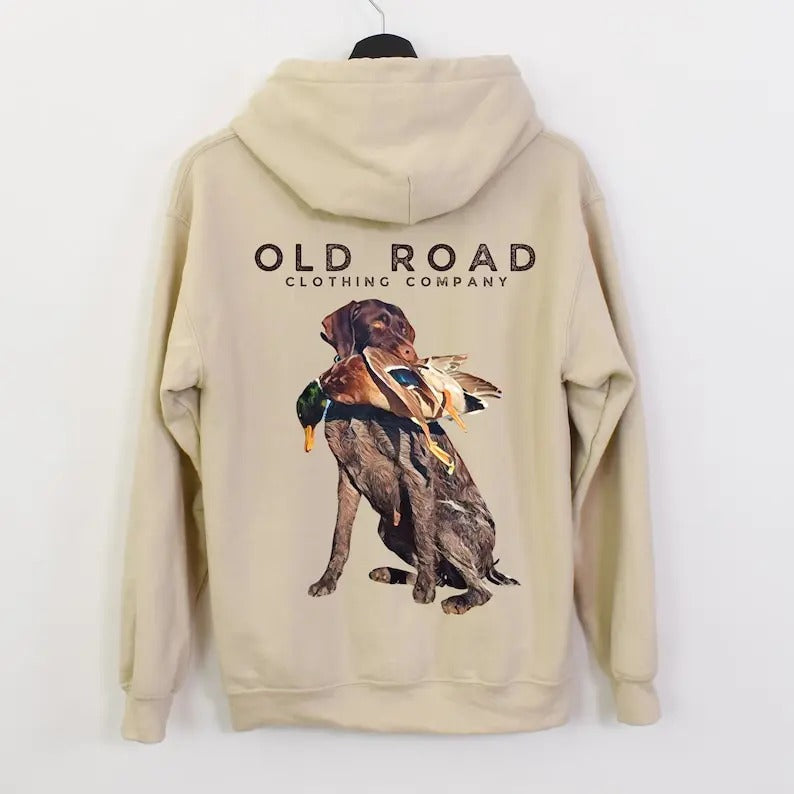 GWP Hoodie | German Wirehaired Pointer | Mens Bird Hunting Hoodie | Hunting Dog Hoodie | Bird Hunting Shirt | Duck...