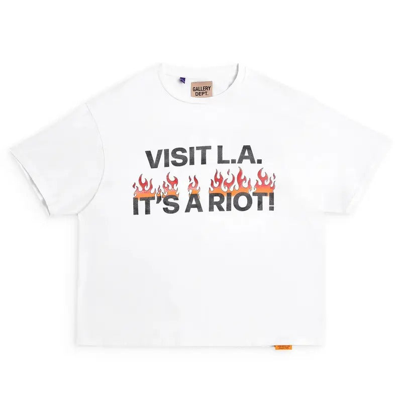 Gallery Dept Flame Letter Logo Printed Men Women Cotton T-shirt Hoodie, Sweatshirt | HypeCrazeTee.com