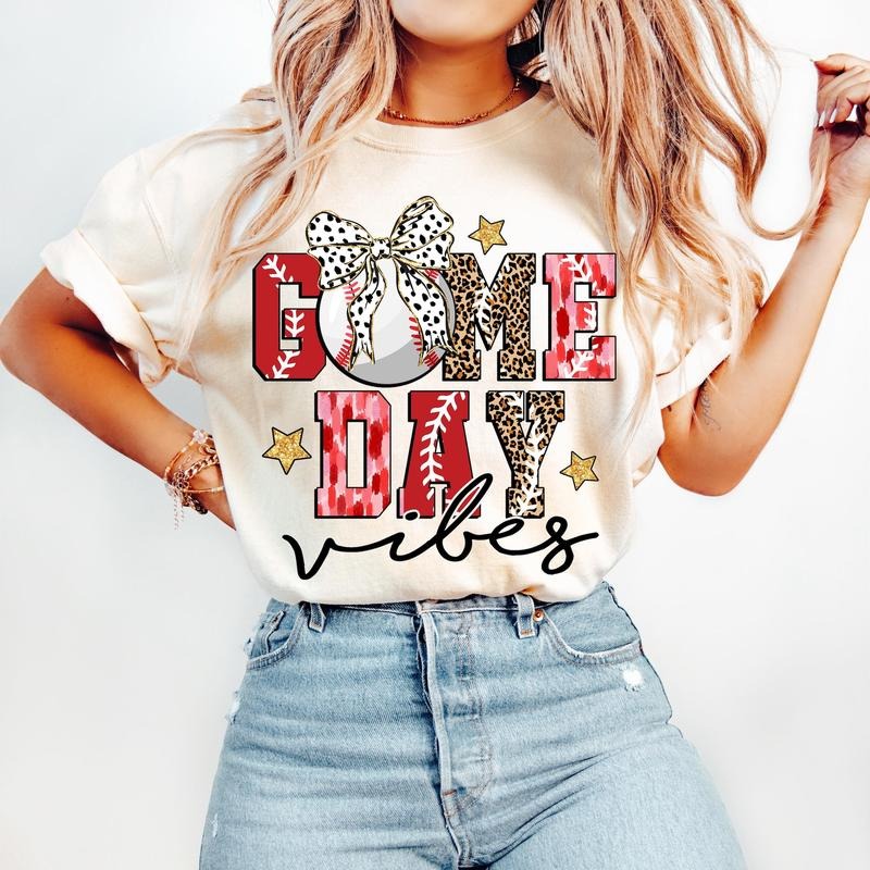 Game Day Baseball T-Shirt, Baseball Bow Shirt, Baseball Mama T-Shirt, Brushstroke Shirt Hoodie, Sweatshirt | HypeCrazeTee.com
