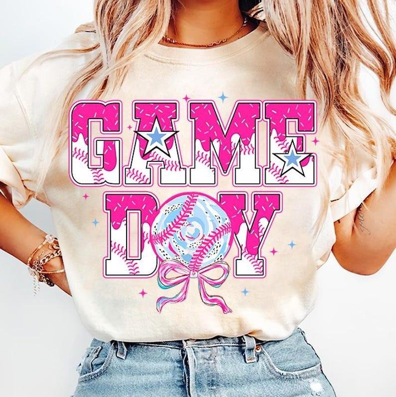 Game Day Baseball Tee, Sporty Mama Ice Cream Print Shirt, Trendy Brushstroke Design Hoodie, Sweatshirt | HypeCrazeTee.com